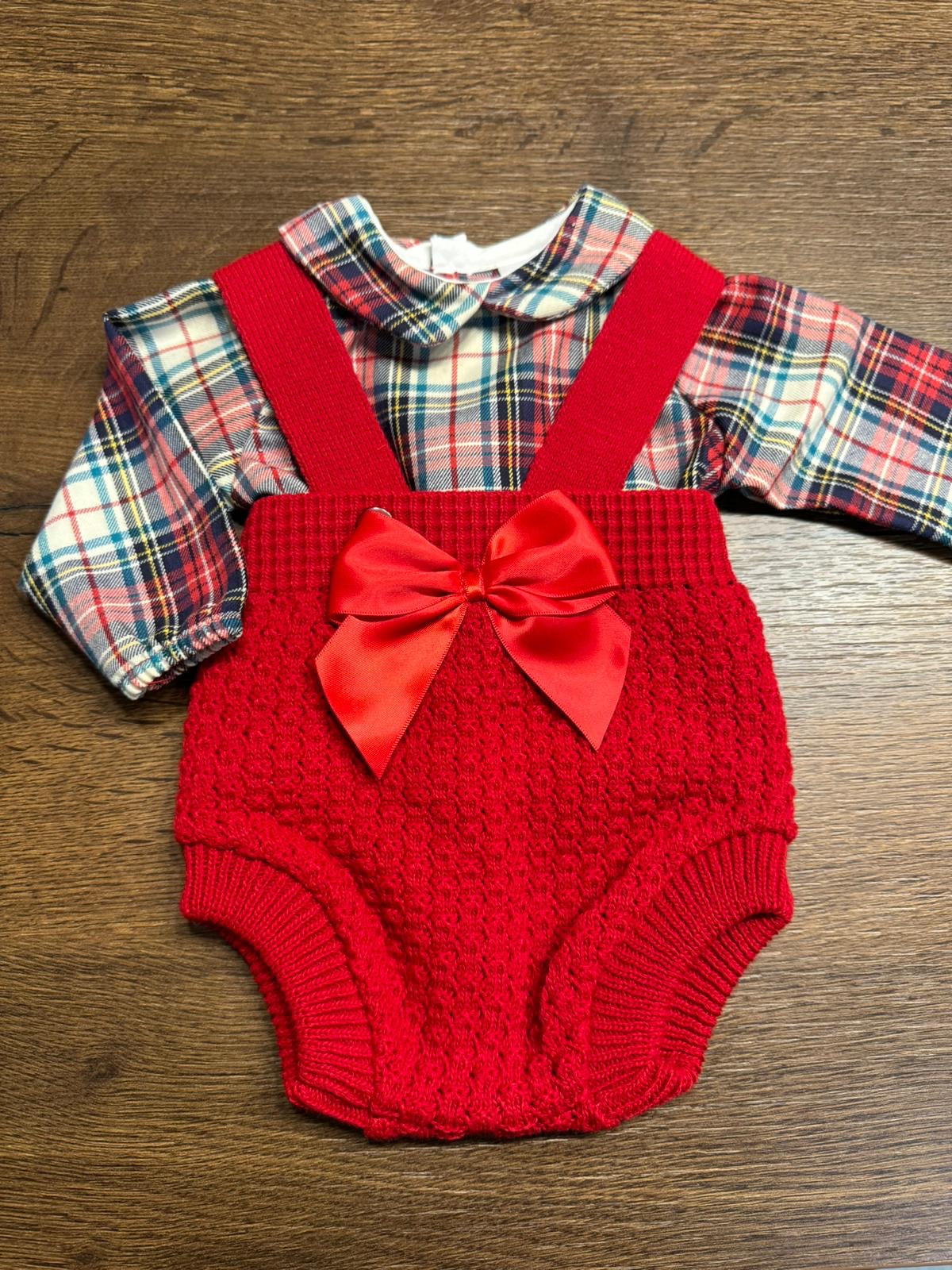 Baby Girls Tartan Bow Romper