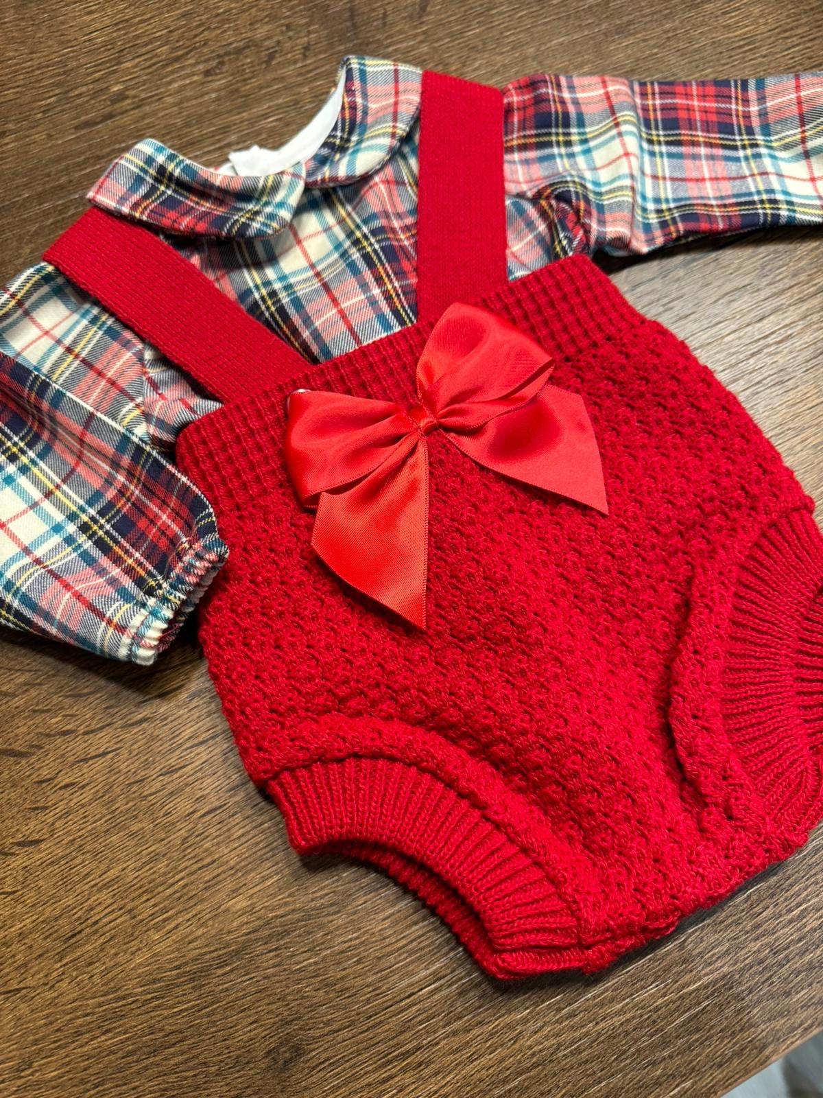 Baby Girls Tartan Bow Romper
