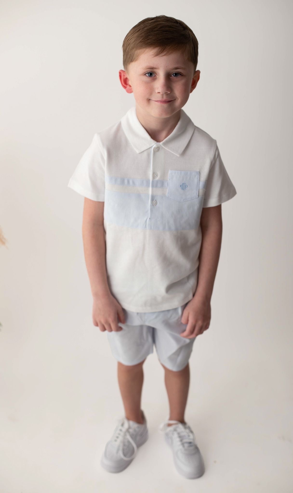 Tutto Piccolo- Boys White & Blue short set