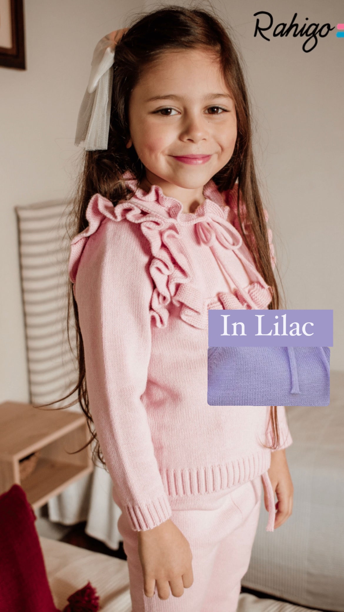 Rahigo AW23 Girls Ruffle Tracksuit in Lilac - 232134