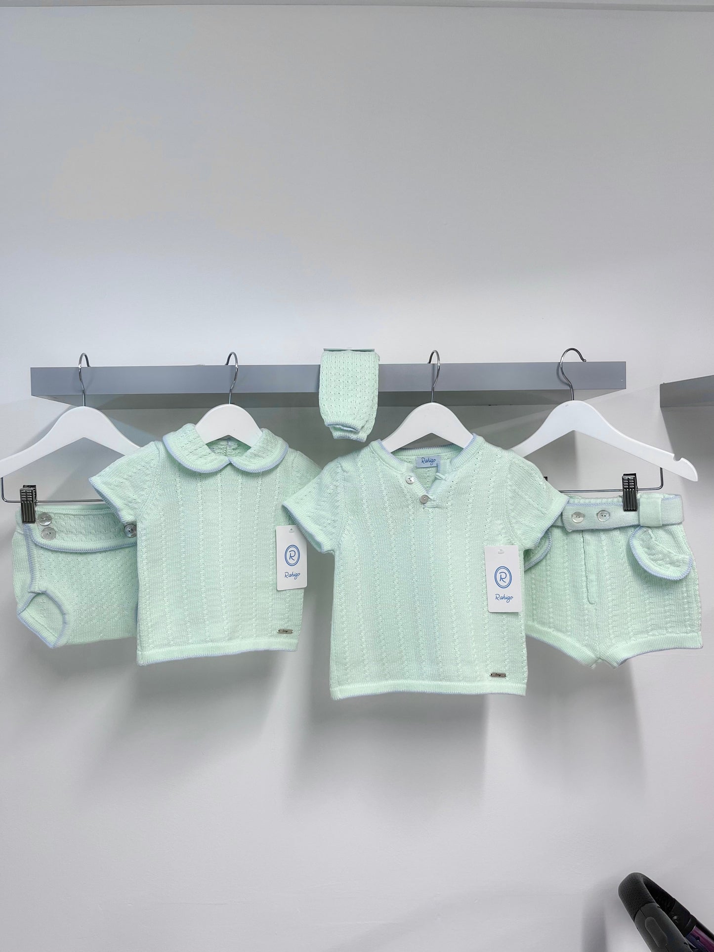 Rahigo SS23 Boys Shorts Set in Mint/Blue - 23161