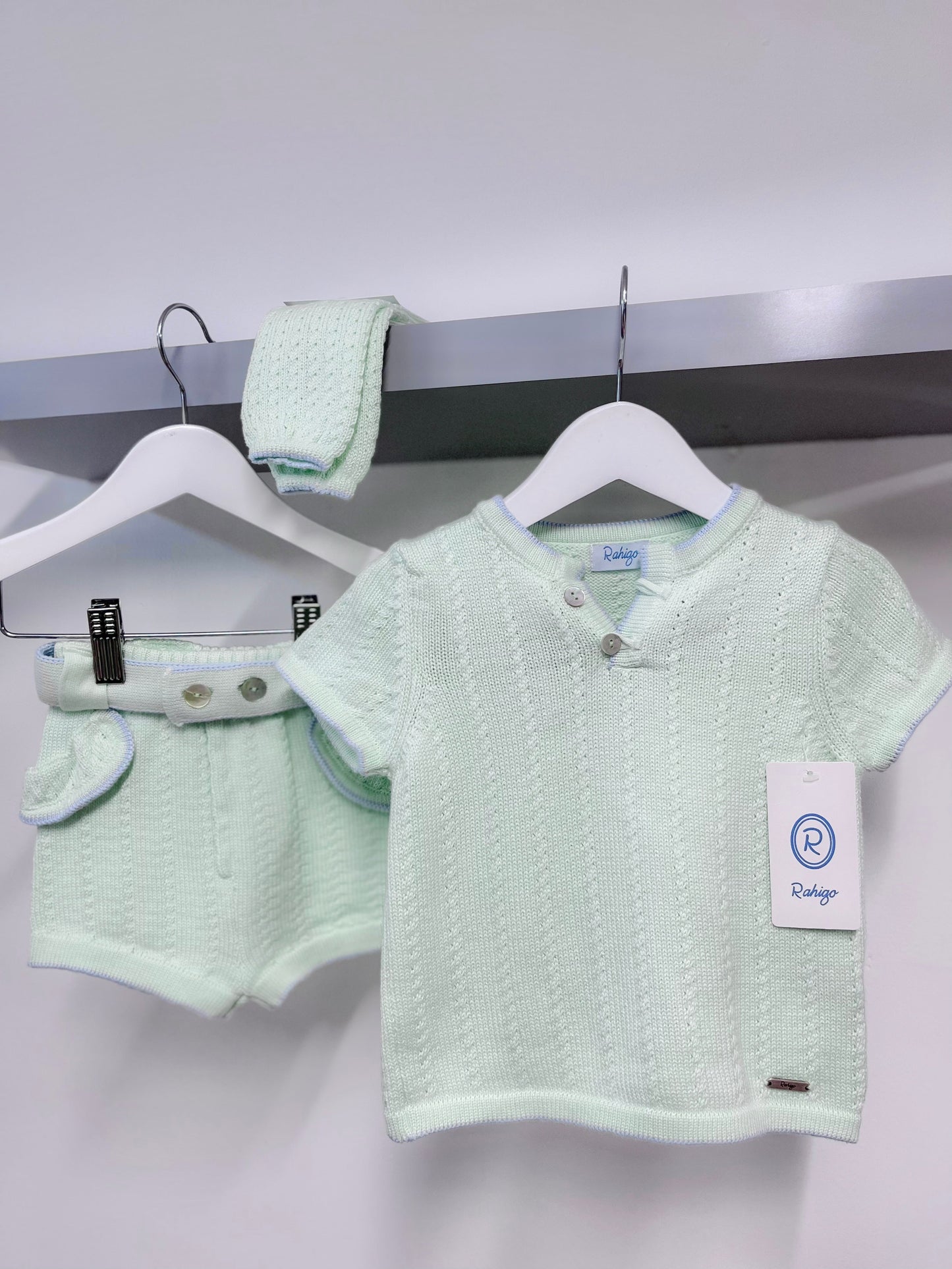 Rahigo SS23 Boys Shorts Set in Mint/Blue - 23161