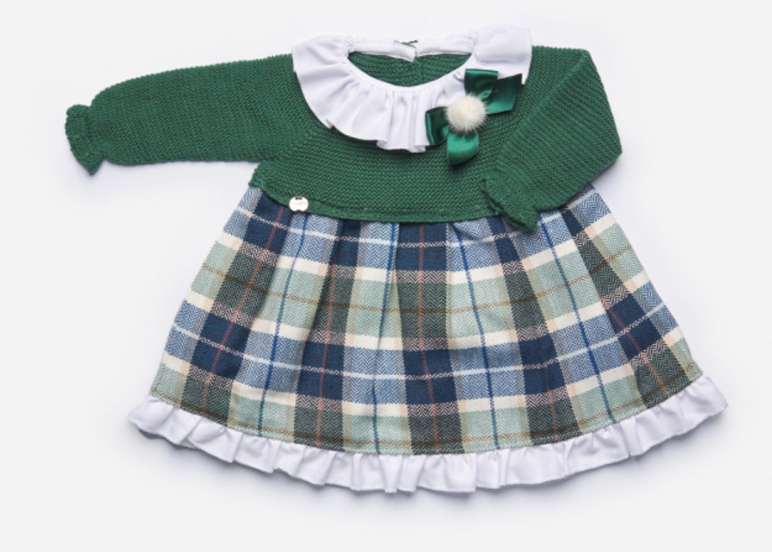 Juliana AW22 Bottle Green Check Dress