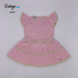 Rahigo SS24 Baby Pink & Cream Drop down waist dress - 24157