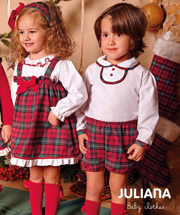 Juliana AW23 Tartan 2 Piece Dress Set - J8171