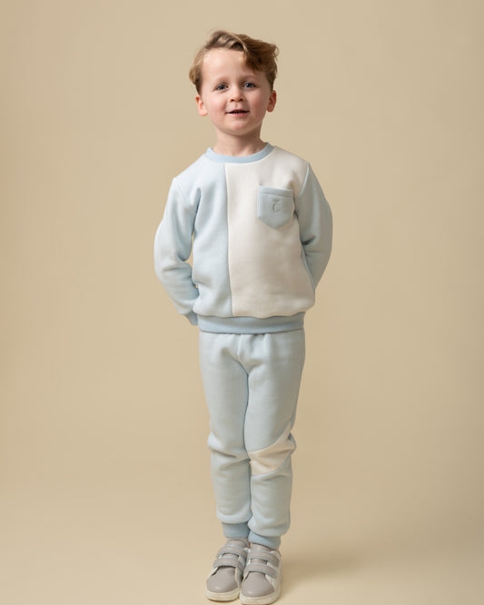 Caramelo AW23 Sky Crew Neck Contrast Tracksuit in Blue - 1031135