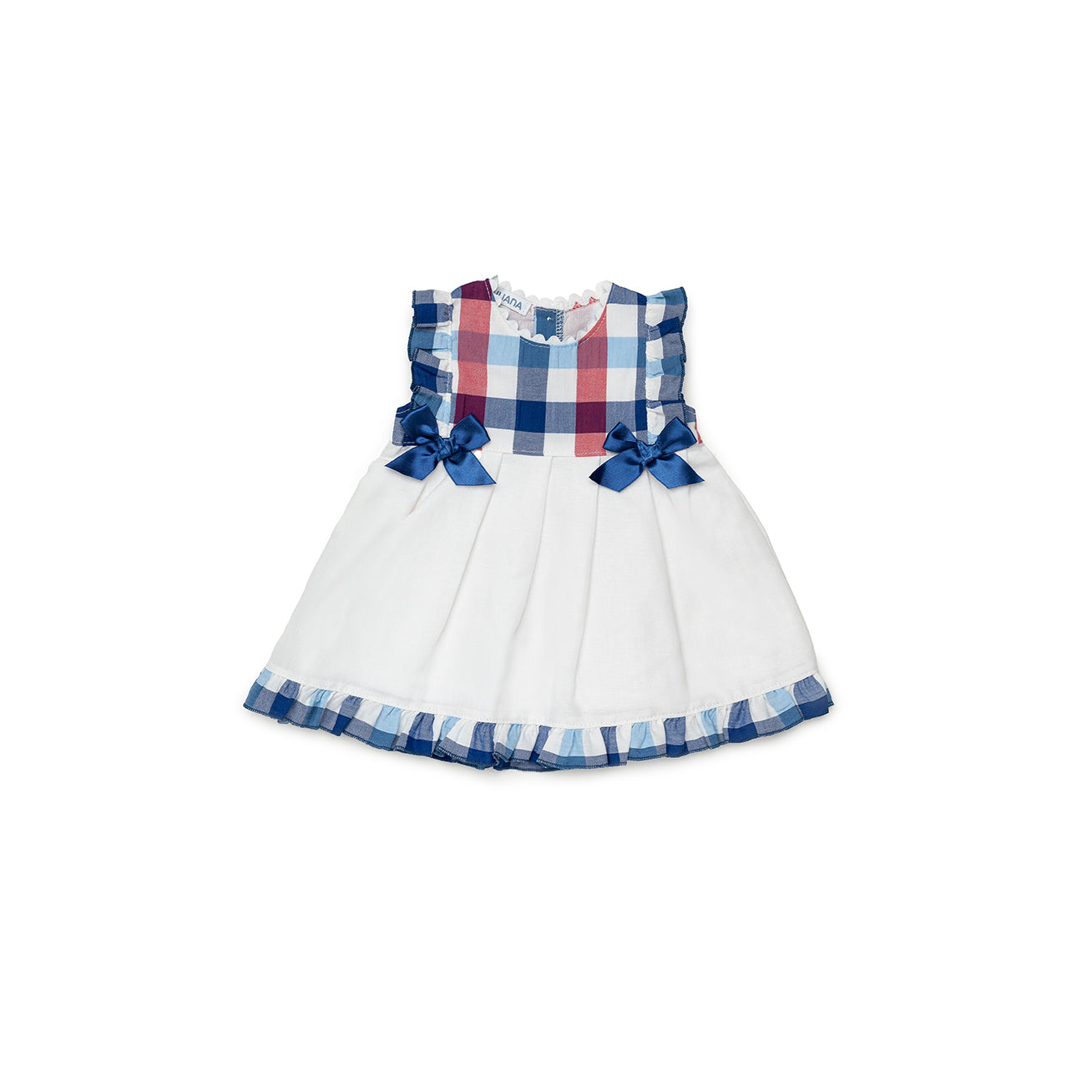 Juliana Girls Navy,Red & White chequered dress  - 24131