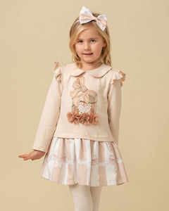 Caramelo AW23 Pearl Present Jumper Dress in Mink - 0121101