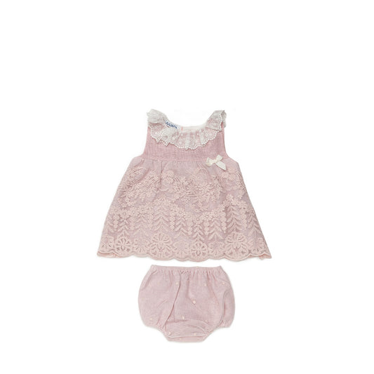 Juliana Girls dusty pink Lace Dress & Bloomers -24149