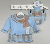 Rahigo AW23 Girls Dress & Pants in Blue/Camel - 23202