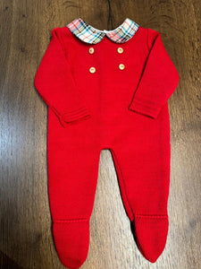 Baby Boys Tartan knitted Baby Grow