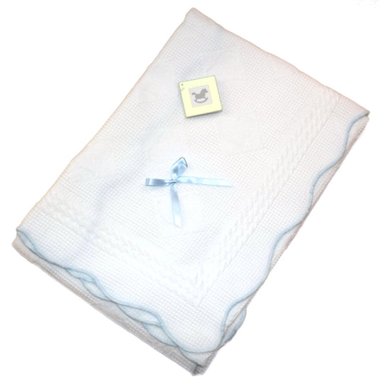 Baby Blanket With Blue Ribbon Bow