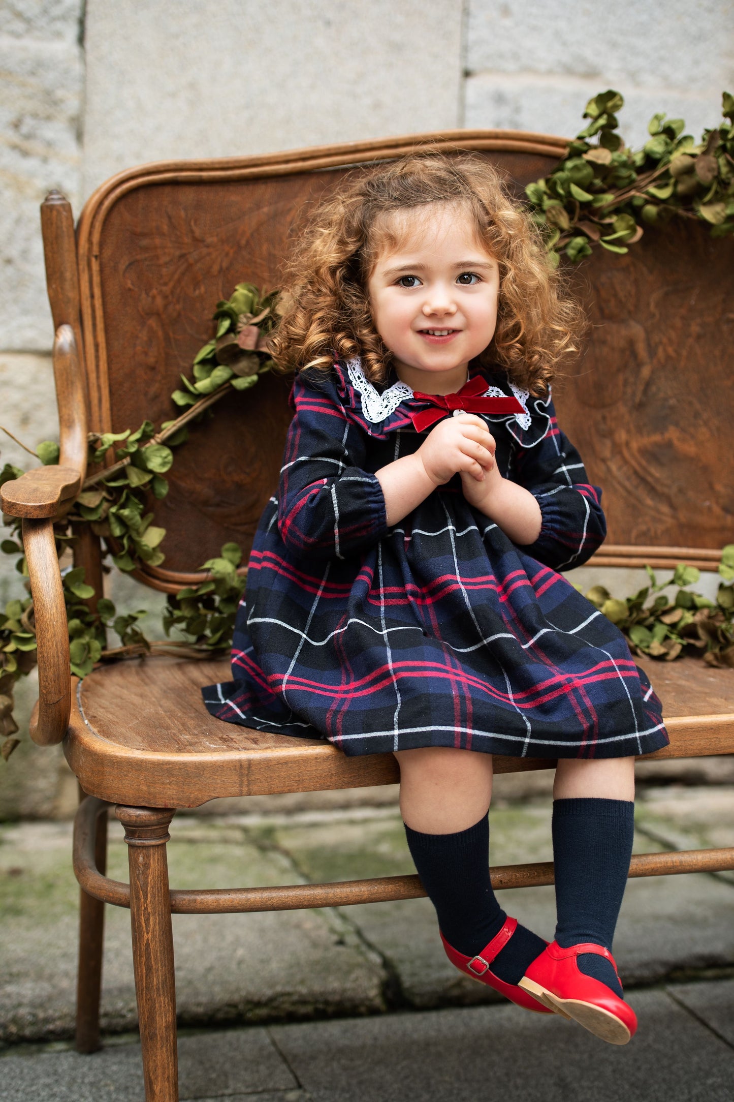 AW23 Girls Tartan Dress - 2325172