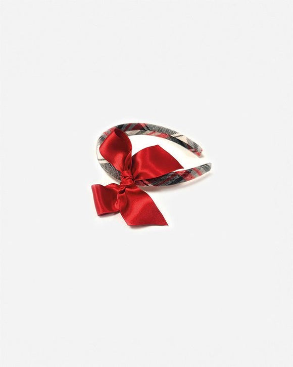 Juliana AW23 Red Check Headband - J8251