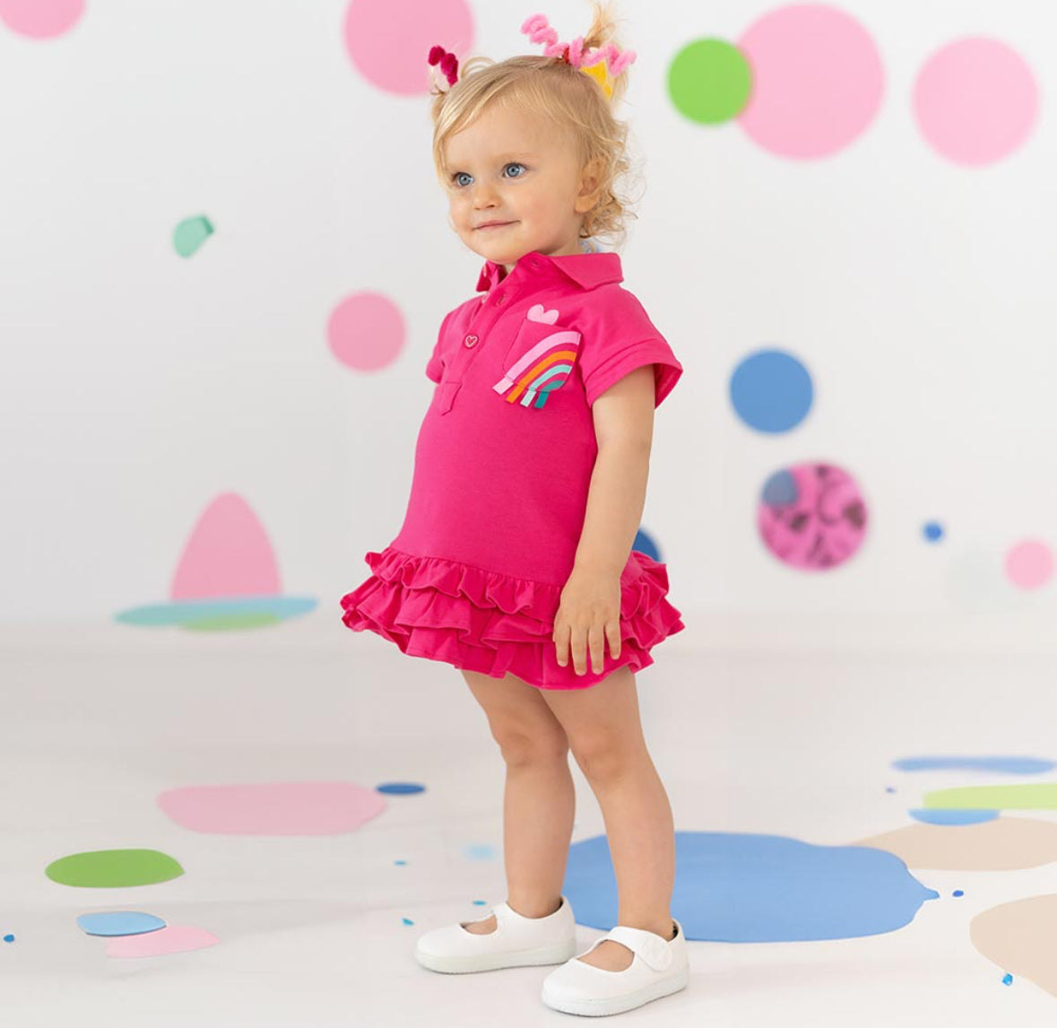 Agatha Ruiz De La Prada Polo Ruffle Dress - Fucshia Pink