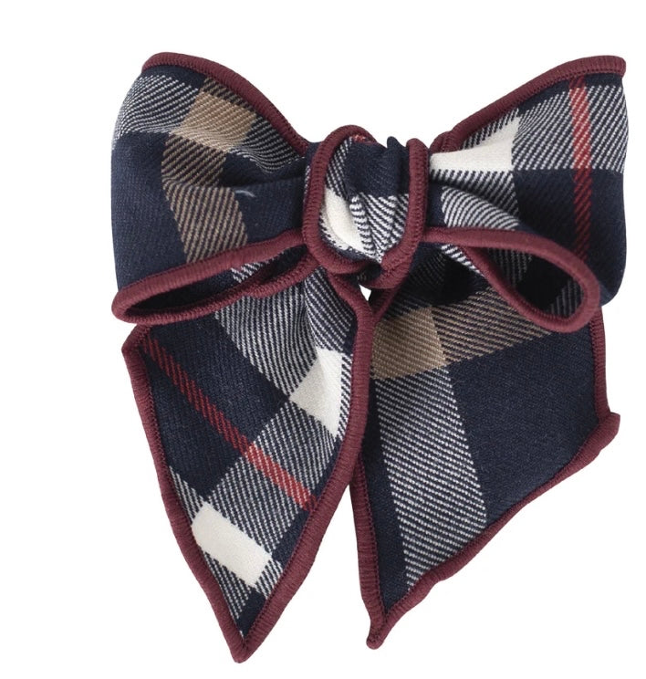 Calamaro’s Navy Tartan Hair Bow