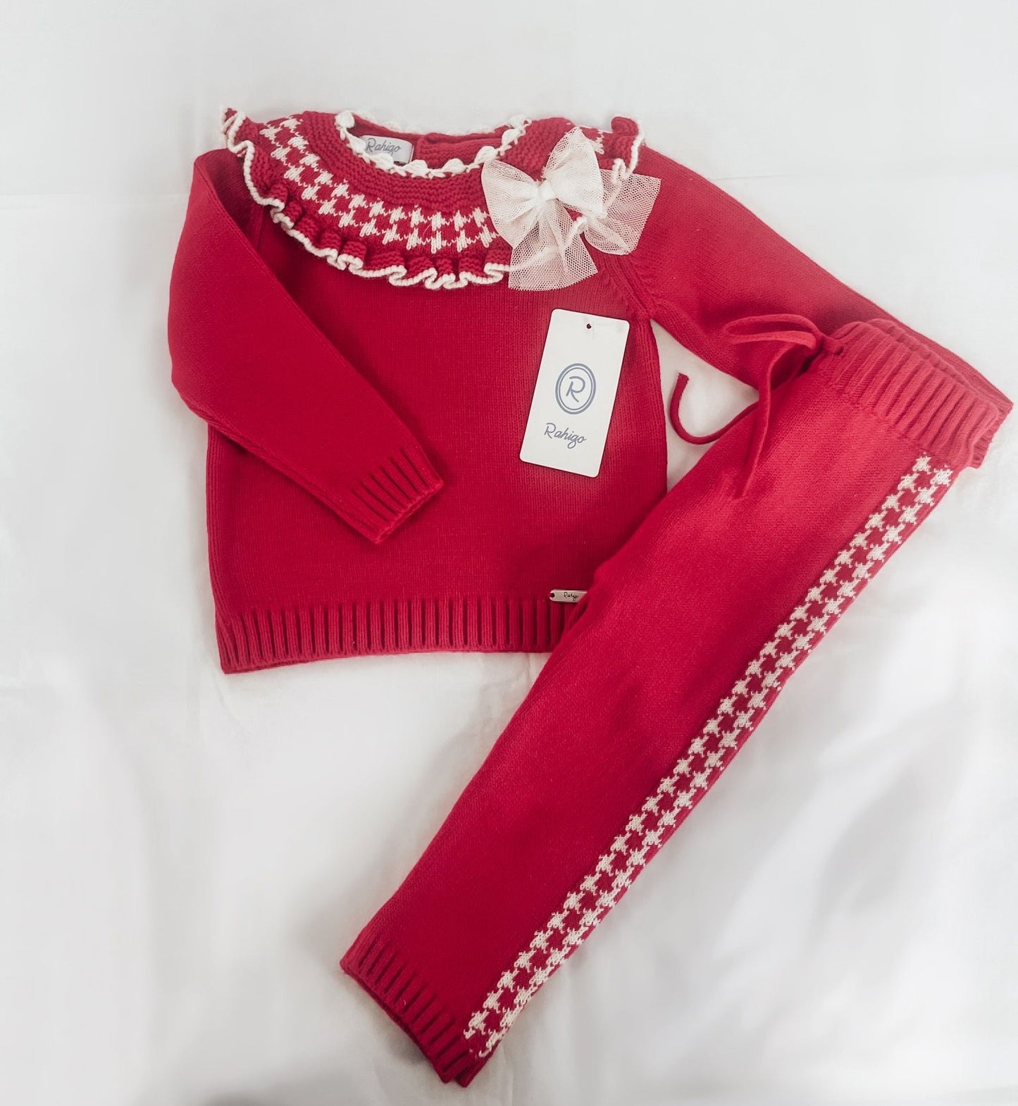 Rahigo AW23 Girls Tracksuit in Red/Cream  - 23208