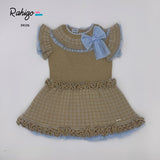 Rahigo SS24 Girls Drop Waist Dress in Camel & Baby Blue-24126