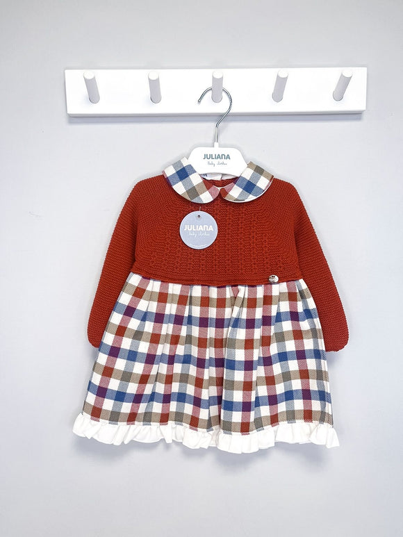 Juliana AW23 Autumn Check Knitted Dress - J8154