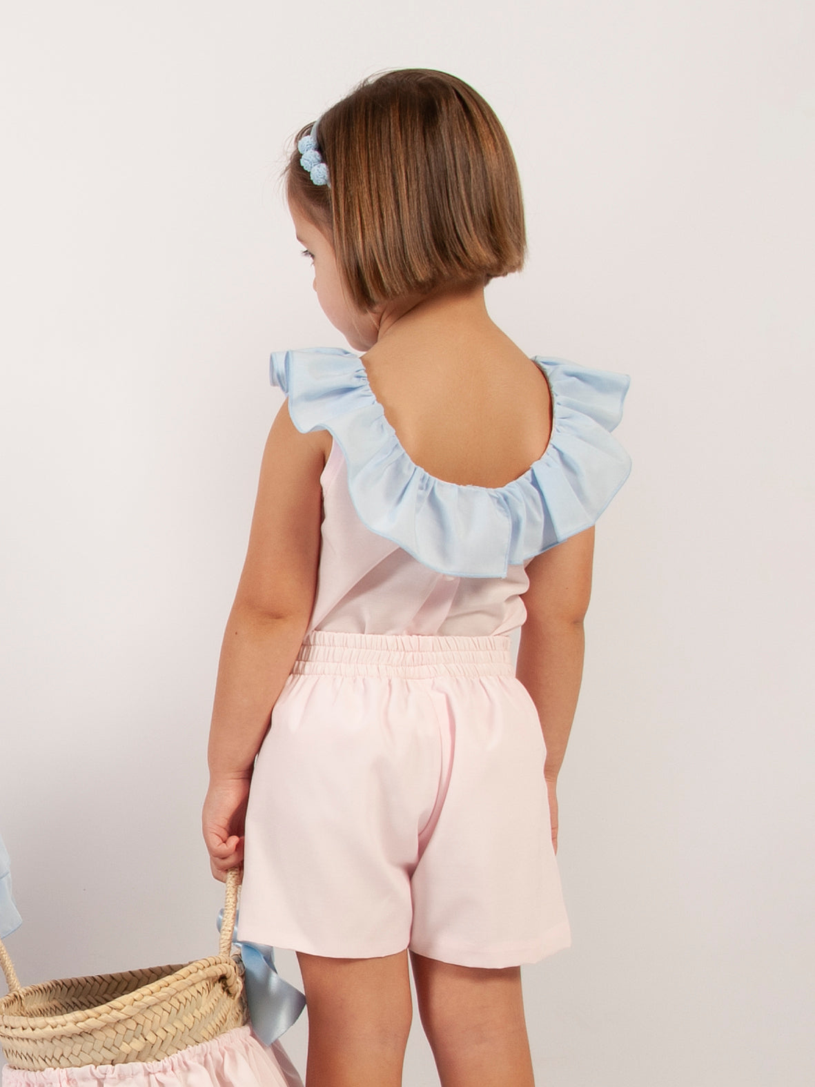 Sonata pink and blue shorts and blouse set - VE24-42