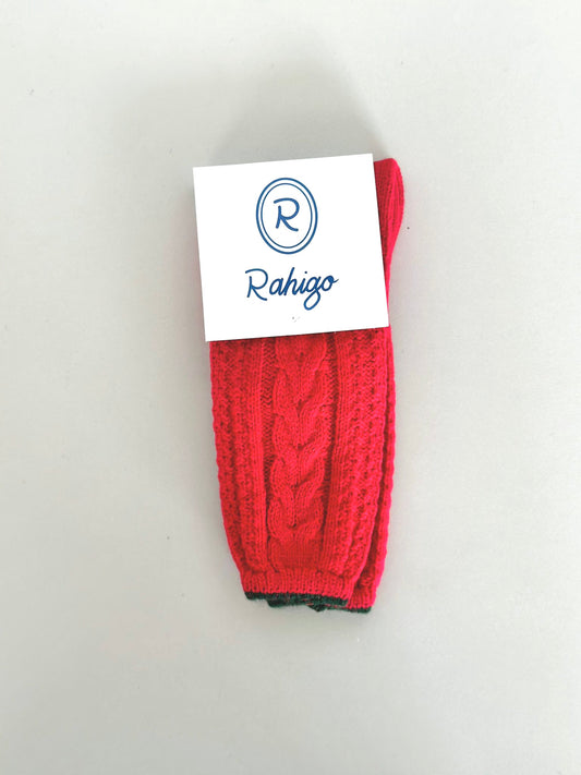 Rahigo AW23 Boys Socks in Red / Bottle Green - 23273