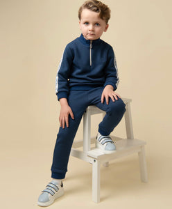 Caramelo AW23 Boys Quarter Zip Tracksuit in Navy - 1031137