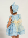 Sonata Blue Tulle Puff Ball Dress VE24-15