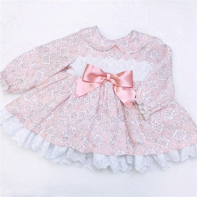 Girls Spanish Vintage Inspired Floral Dress & Pants Set - LM2325