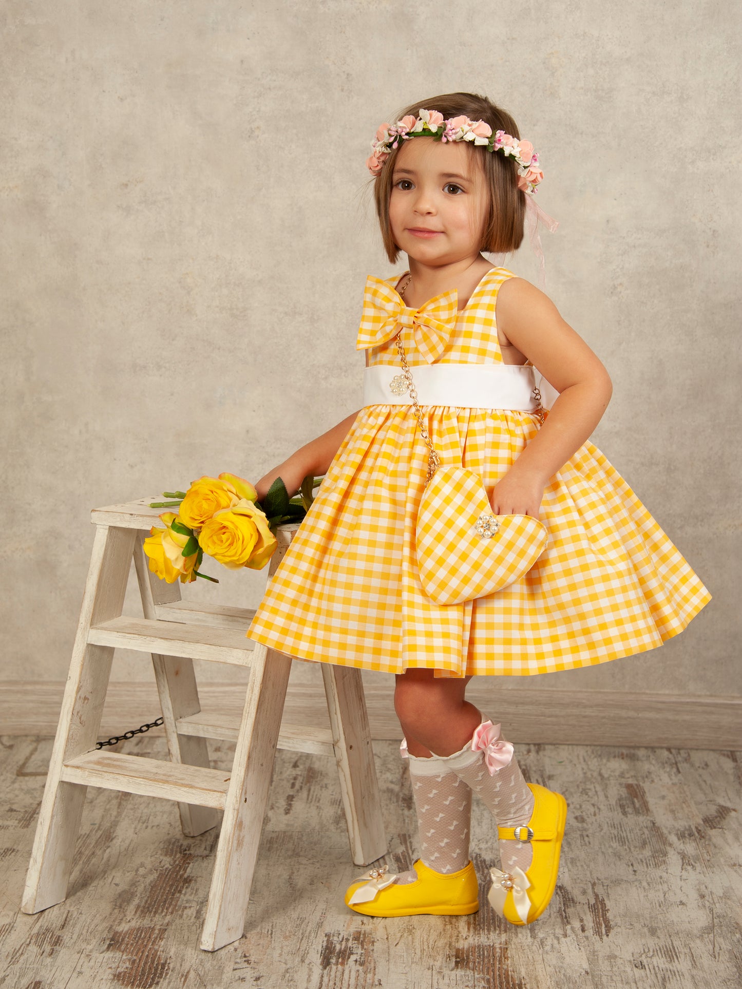 Yellow Gingham Dress - VE-24/09