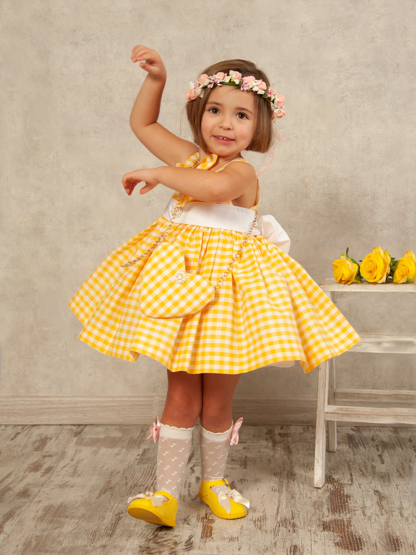 Yellow Gingham Dress - VE-24/09