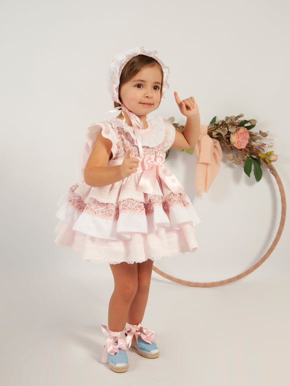 Pink sonata Puffball flower dress -VE24-19