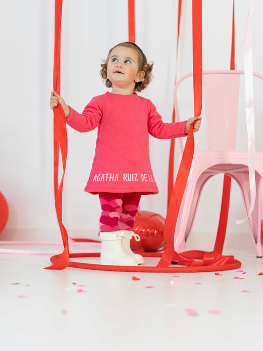 Agatha Ruiz de la Prada AW23 Pink A Line Dress & Tights - 7323