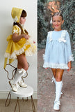 Lemon/Grey Valencia Dress - IN STOCK