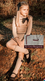 Rahigo AW23 Girls 2 Piece Skirt Set in Grey/Burgundy - 23257
