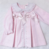 Girls Spanish Pink Bow Collar Dress with Pants - MYD2358