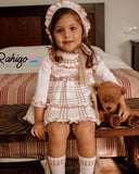 Rahigo AW23 Girls Dress & Pants Set in Pink/Camel - 23201