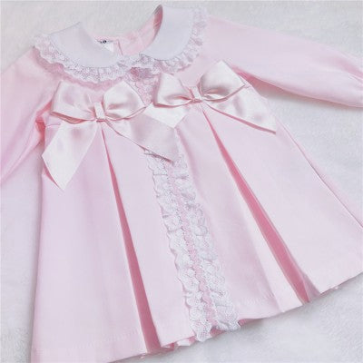 Girls Spanish Pink Bow Collar Dress with Pants - MYD2358