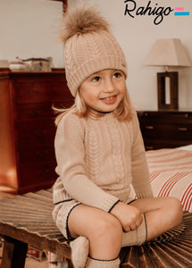 Rahigo AW23 Boys 2 Piece Shorts & Jumper in Camel/Navy- 23270