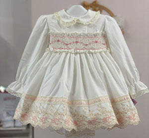 Sonata White Natalie Dress with Pink