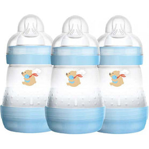 MAM Easy Start Anti-Colic Self-Sterilising Bottle - Newborn - 3 Pack - 260ml Blue