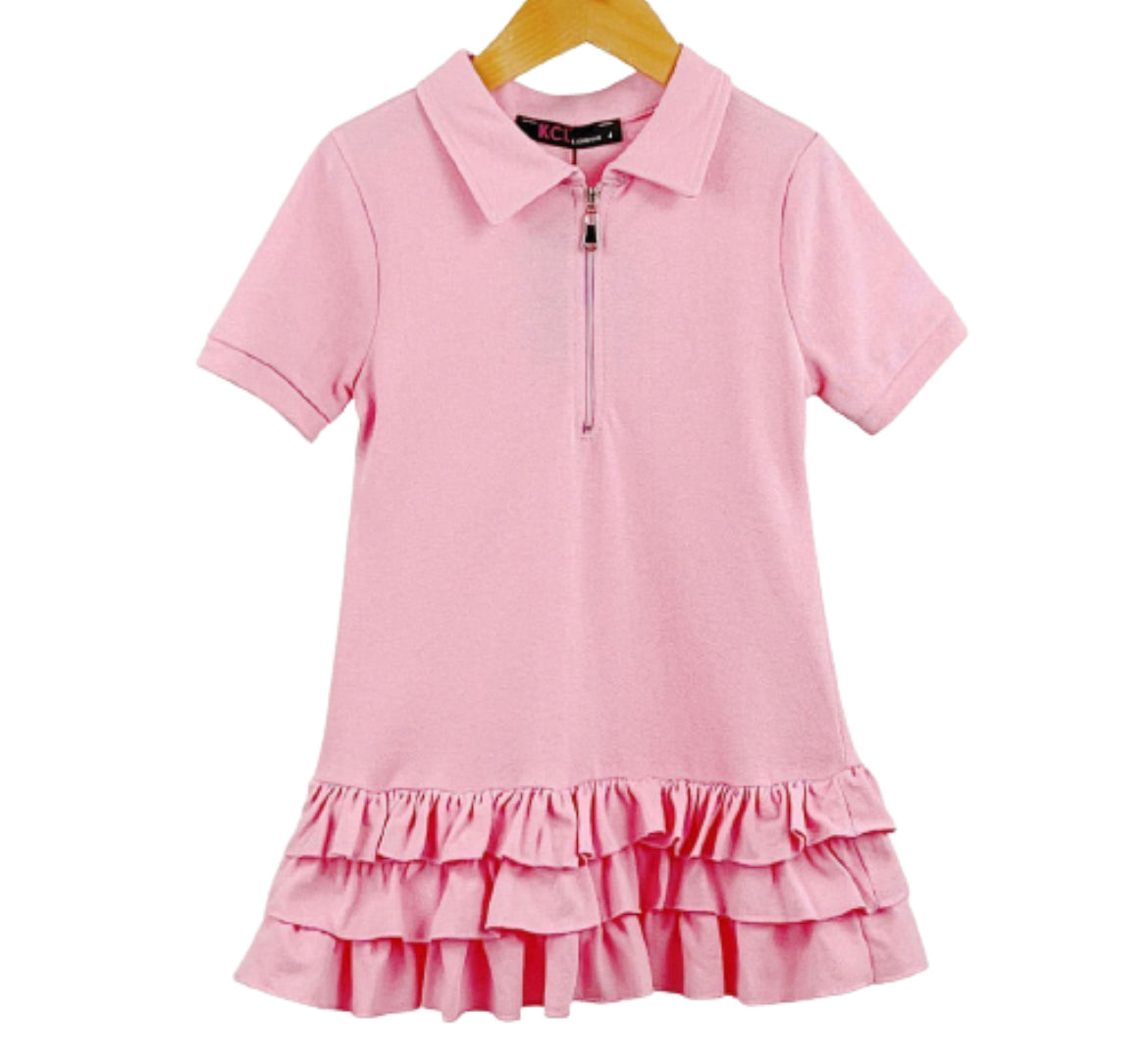 Girls Ruffle Dress in Pink