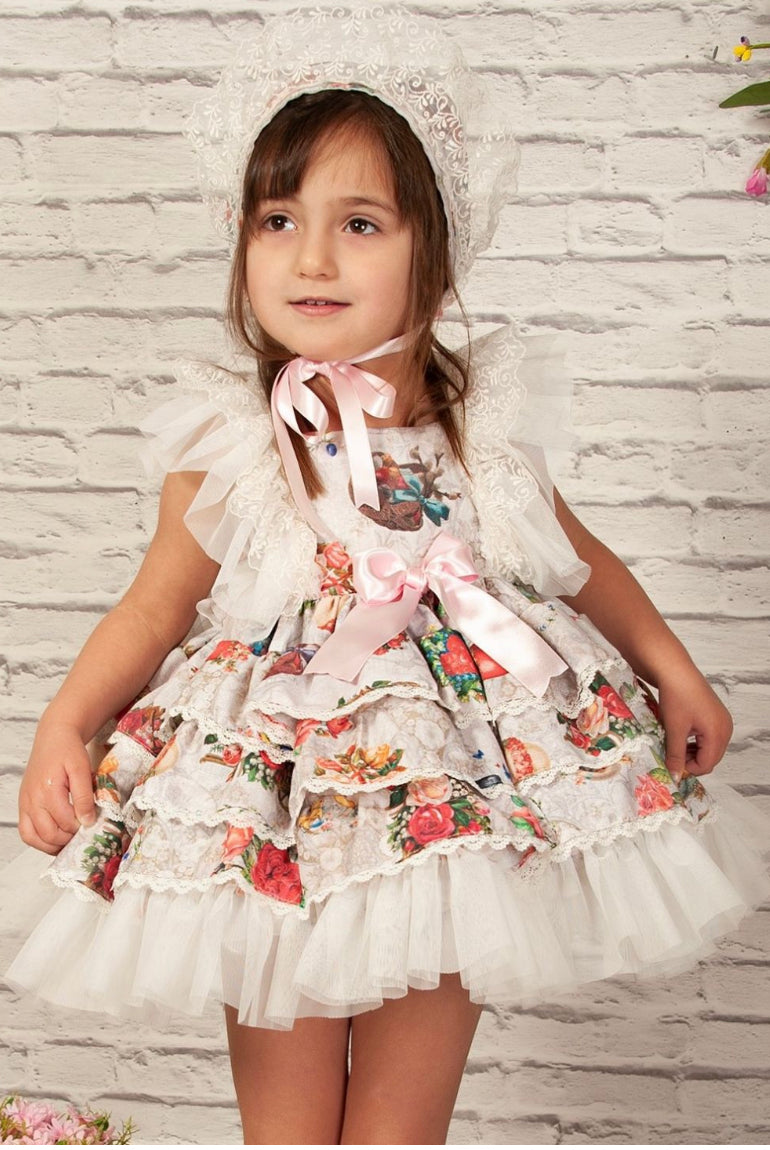 Sonata Floral White Dress - VE22-06