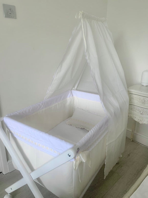 Spanish Cot Set - includes Mini Cot, Canopy, Canopy Drape & Full Bedding Set in Various Colours.