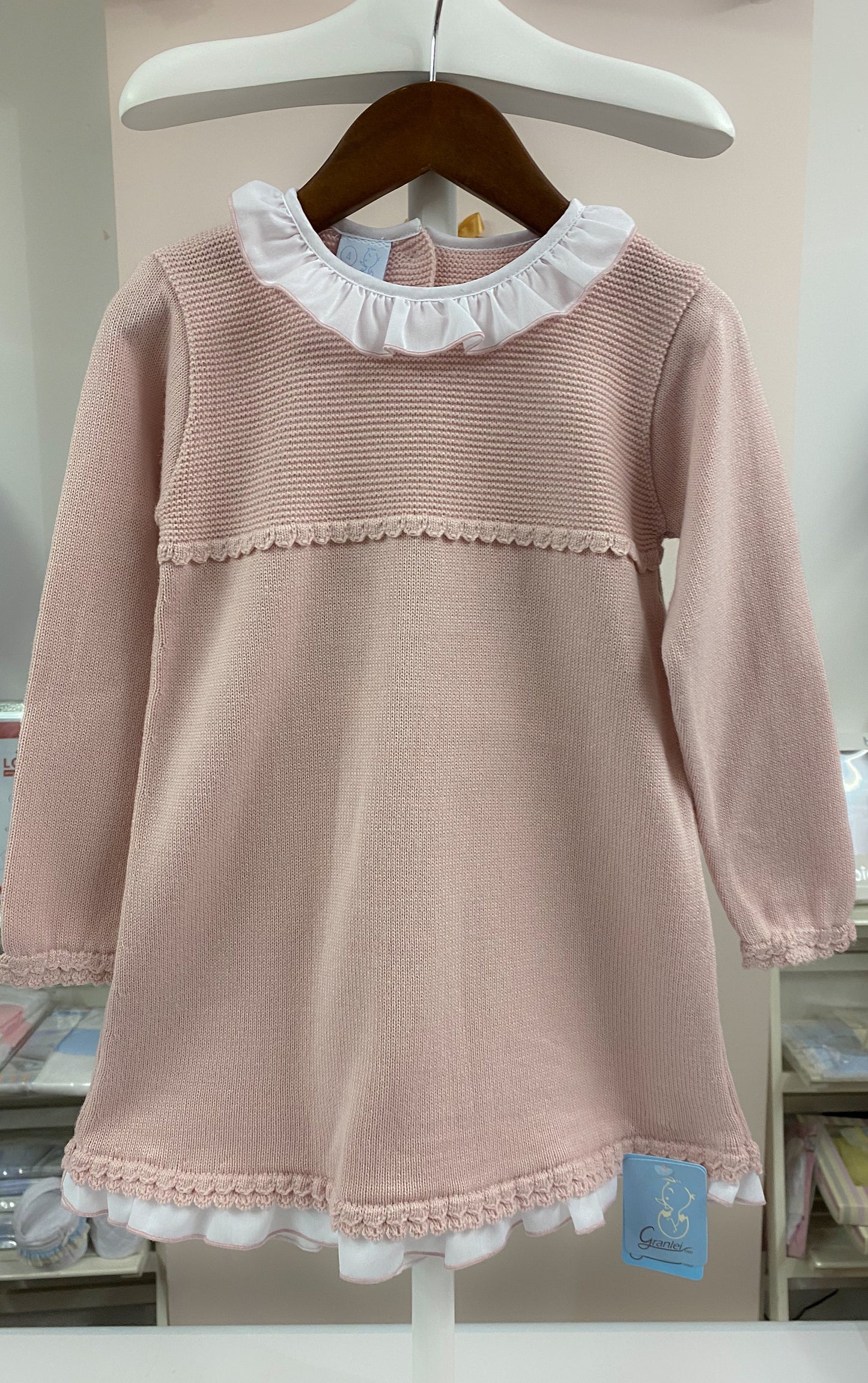 Granlei Knitted Dress with Frill Collar 4y to 8y