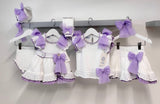 Rahigo SS23 Girls Dress & Pants in White/Lilac - 23173