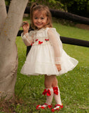 Sonata Flower Smock White Dress IN22-02