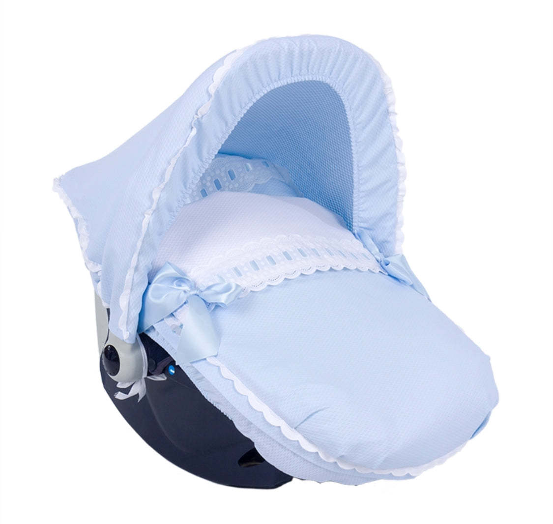 Spanish Car Seat Footmuff & Hood Universal or Doona - Atenas Nube Luna