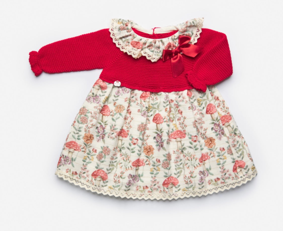 Juliana AW22 Girls Mushroom Print Dress