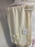 Spanish Lace Trim Blanket / Shawl in White or Cream