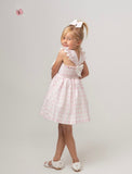 Caramelo Kids Heart Checked Dress & Headband in Pink